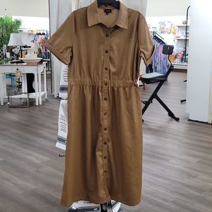 Who What Wear, Leather look button down dress, Size Large